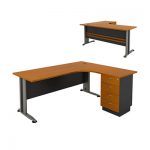 Desk RIGHT LEFT SUPERIOR COMPACT 180x70/150x60cm DG Cherry