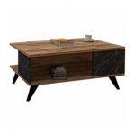 ΤΡΑΠΕΖΙ ΣΑΛΟΝΙΟΥ CEZANNE ΚΑΡΥΔΙ ΜΕ ΜΑΥΡΟ FB98871.11 90X60X39,5 εκ.