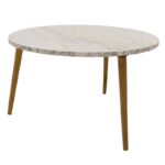 Τραπέζι σαλονιού Wally 120-000139 pakoworld λευκό μαρμάρου-φυσικό