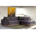 Γωνιακός καναπές αριστερή γωνία Boston 168-000003 pakoworld ύφασμα ανθρακί-κυπαρισσί