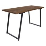 Γραφείο εργασίας Atticus 197-000001 pakoworld μασίφ ξύλο πεύκου καρυδί-μαύρο 139x59x80εκ