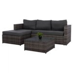 ΣΑΛΟΝΙ WICKER ΧΡΩΜΑ ΓΚΡΙ ΜΕ ΜΑΞΙΛΑΡΙΑ FB95816.01