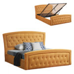 ΚΡΕΒΑΤΙ ΒΕΛΟΥΔΟ ΧΡΥΣΟ ΜΕ ΑΠΟΘΗΚΕΥΤΙΚΟ ΧΩΡΟ 160x200 εκ. FB9581.07