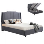 ΚΡΕΒΑΤΙ ΜΕ ΑΠΟΘΗΚΕΥΤΙΚΟ ΑΠΟ ΓΚΡΙ ΒΕΛΟΥΔΟ FB9621.10