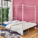 ΚΡΕΒΑΤΙ ΜΕΤΑΛΛΙΚΟ ΜΕ ΟΥΡΑΝΟ ΓΙΑ ΣΤΡΩΜΑ 160x200 εκ. ΛΕΥΚΟ ΧΡΩΜΑ FB9573.02