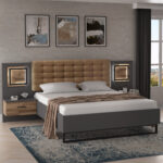 ΣΕΤ ΚΡΕΒΑΤΟΚΑΜΑΡΑΣ FB98798 ΜΕ ΚΡΕΒΑΤΙ 160Χ200 εκ. 2 ΚΟΜΟΔΙΝΑ & LED ΦΩΤΙΣΜΟ