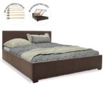 Κρεβάτι Norse 006-000028 διπλό pu σκούρο καφέ ματ με αποθηκευτικό χώρο 160x200εκ