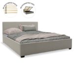 Κρεβάτι Norse 006-000030 διπλό ύφασμα γκρι με αποθηκευτικό χώρο 160x200εκ