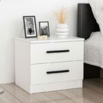 Κομοδίνο Duero 055-000344/45 λευκό-μαύρο 50x40x47εκ