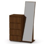 Συρταριέρα-καθρέπτης Noelly 184-000053 4ων συρταριών καρυδί