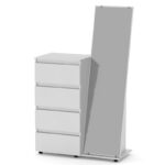 Συρταριέρα-καθρέπτης Noelly 184-000054 4ων συρταριών λευκό