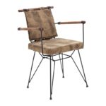 Πολυθρόνα Parson 190-000014 PU καφέ antique-πόδι μαύρο