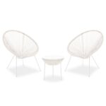 Σαλόνι κήπου Acapulco 200-000301 σετ 3τεμ μέταλλο-pe λευκό