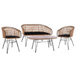 ΣΕΤ 4ΤΜΧ ΤΡΑΠΕΖΙ ΜΕ ΠΑΓΚΑΚΙ & 2 ΠΟΛΥΘΡΟΝΕΣ WICKER ΜΠΕΖ FB910600