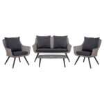 ΣΕΤ ΣΑΛΟΝΙΟΥ 4ΤΜΧ ΜΕΤΑΛΛΙΚΟ ΓΚΡΙ FB95280