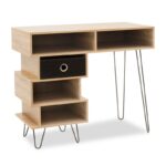 Γραφείο Zoe 066-000016 χρώμα sonoma-μαύρο 90x45x73εκ