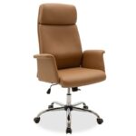 Καρέκλα γραφείου διευθυντή Chloe 126-000032 τεχνόδερμα καφέ ταμπά