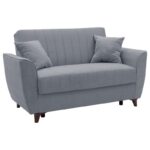 Kαναπές κρεβάτι Kiren 179-000049 2θέσιος βελούδο γκρι 154.5x80x85εκ