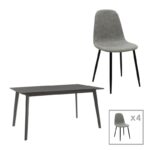 Φοιτητικό πακέτο επίπλων τραπεζαρίας Cook 1 200-000523 σετ 5 τμχ