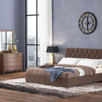 Κρεβάτι Υπέρδιπλο Καφέ με Αποθηκευτικό Χώρο Νο 67 160x200cm