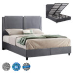 ΚΡΕΒΑΤΙ ΜΕ ΑΠΟΘΗΚΕΥΤΙΚΟ ΑΠΟ ΓΚΡΙ ΒΕΛΟΥΔΟ FB9620.10