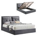 ΚΡΕΒΑΤΙ ΣΕ ΓΚΡΙ ΒΕΛΟΥΔΟ ΜΕ ΑΠΟΘΗΚΕΥΤΙΚΟ FB9582.11