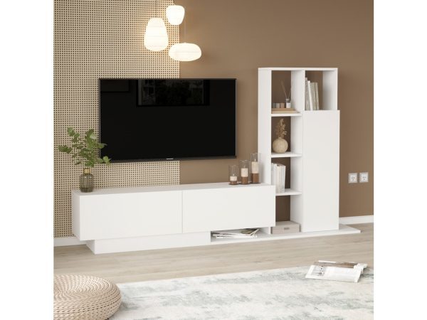 Damon 176-000225 Το σύνθετο σαλονιού Damon της Pakoworld είναι μια κομψή και λειτουργική επιλογή για τον χώρο σας. Κατασκευασμένο από 18mm Melamine Particleboard, αυτό το έπιπλο προσφέρει ανθεκτικότητα και υψηλή ποιότητα, ιδανικό για καθημερινή χρήση.