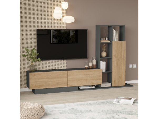 Damon 176-000226 Το σύνθετο σαλονιού Damon της Pakoworld είναι μια εξαιρετική επιλογή για όσους επιθυμούν έναν μοντέρνο και κομψό χώρο. Κατασκευασμένο από 18mm Melamine, προσφέρει ανθεκτικότητα και μακροχρόνια χρήση.