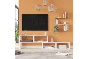 Kakomo 176-000222Το σύνθετο σαλονιού Kakomo της Pakoworld είναι μια εξαιρετική προσθήκη για τον χώρο σας, συνδυάζοντας λειτουργικότητα και στυλ. Κατασκευασμένο από 18mm Melamine Particleboard, προσφέρει ανθεκτικότητα και μακροχρόνια χρήση, ενώ η λευκή και φυσική απόχρωση του δίνει μια μοντέρνα και φρέσκια αίσθηση.