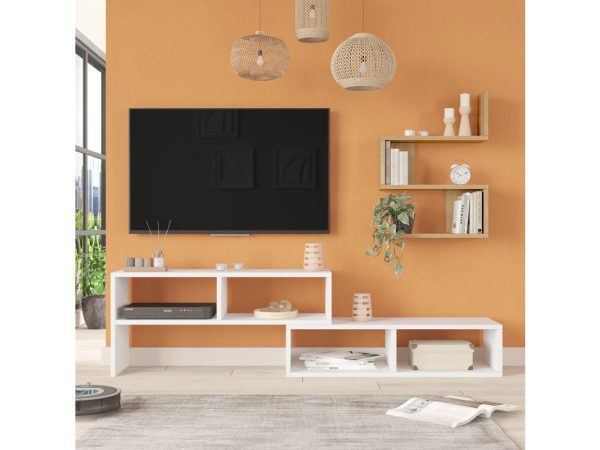 Kakomo 176-000222 Το σύνθετο σαλονιού Kakomo της Pakoworld είναι μια εξαιρετική προσθήκη για τον χώρο σας, συνδυάζοντας λειτουργικότητα και στυλ. Κατασκευασμένο από 18mm Melamine Particleboard, προσφέρει ανθεκτικότητα και μακροχρόνια χρήση, ενώ η λευκή και φυσική απόχρωση του δίνει μια μοντέρνα και φρέσκια αίσθηση.