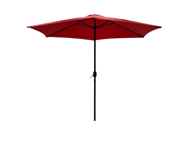 Beach 186-000003 Ομπρέλα κήπου Beach pakoworld στρογγυλή αλουμινίου Φ3m κόκκινο
