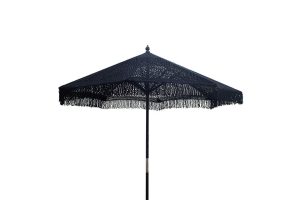 Brilie 220-000001Ομπρέλα κήπου Brilie pakoworld ξύλο-μακραμέ Φ2.70x2.60 m μαύρο