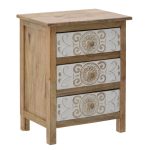 Inart 3-50-245-0017 115-002709 Συρταριέρα Inart 3-50-245-0017 ξύλο φυσικό-λευκό 49x35x61εκ