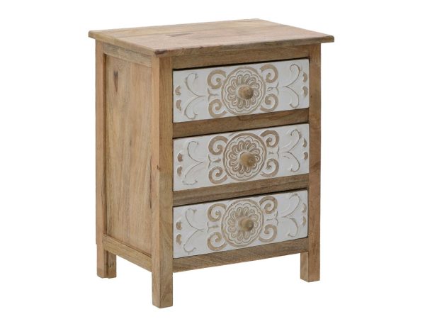 Inart 3-50-245-0017 115-002709 Συρταριέρα Inart 3-50-245-0017 ξύλο φυσικό-λευκό 49x35x61εκ