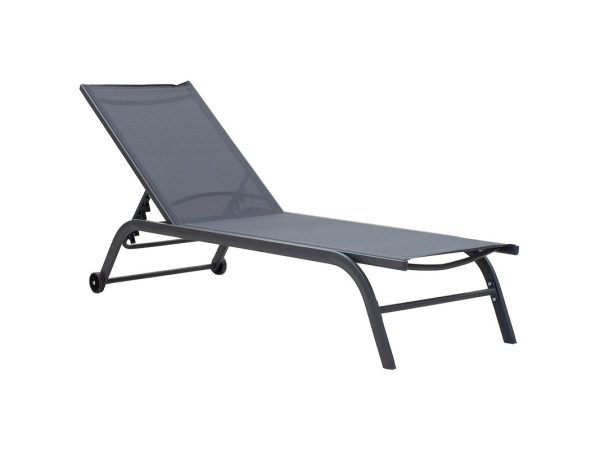 Jaipur 152-000009 Ξαπλώστρα Jaipur pakoworld αλουμίνιο-textilene ανθρακί