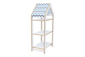 Montessori Zoilen I 120-000432Ραφιέρα Montessori Zoilen I pakoworld λευκό-μπλε mdf 50x30x100εκ