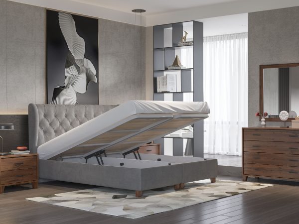 ΚΡΕΒΑΤΙ Ν87 ΓΚΡΙ ΜΕ ΜΠΑΟΥΛΟ